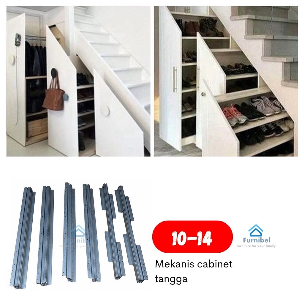 10-14 Staircase cabinet slide, engsel lemari tangga, tangga multifungsi