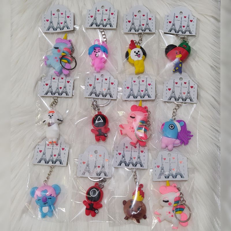 Gantungan Kunci Unicorn,Bt21,SquidGame Karet