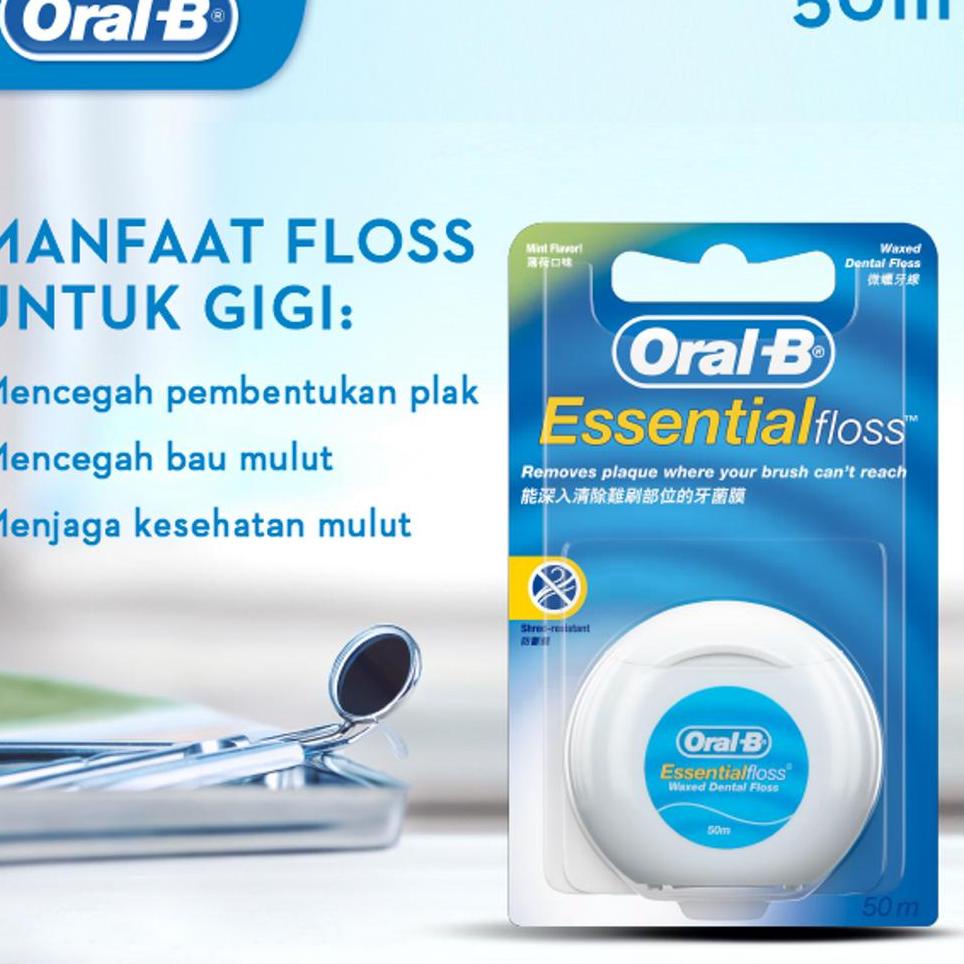 Jual Fresh Oral-B Dental Floss Benang Gigi Essential 50M X 2 Pcs ...