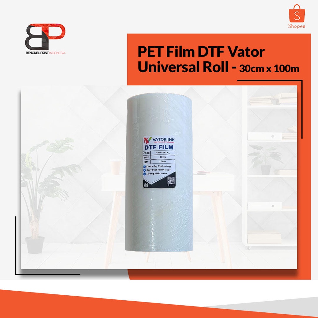 PET FILM DTF VATOR UNIVERSAL 30CM x 100M | 1ROLL