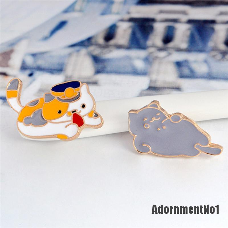 (Adornmentno1) 4pcs / set Bros Pin Enamel Desain Kartun Kucing Untuk Wanita