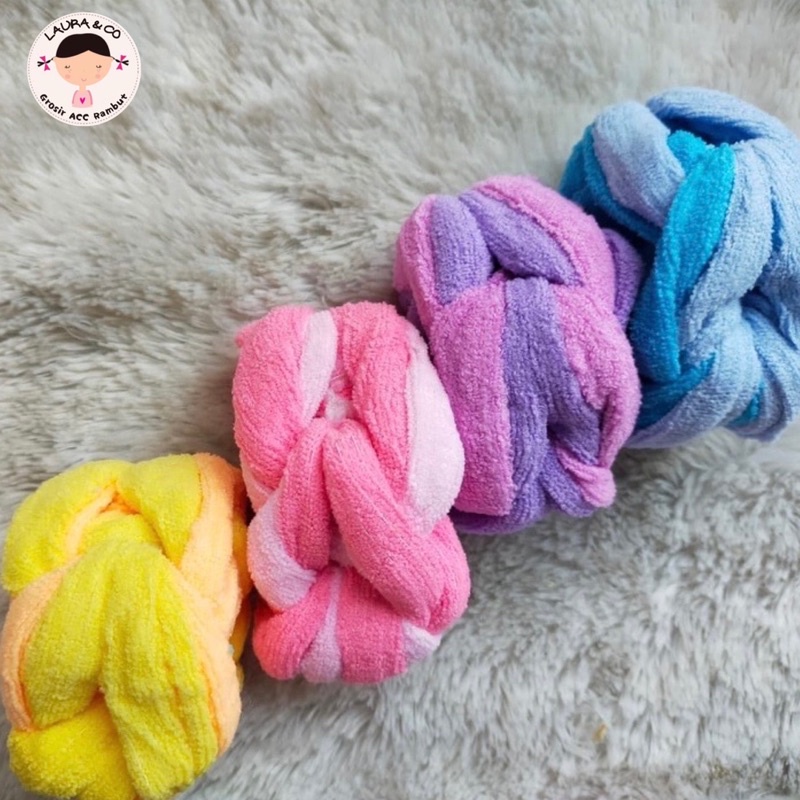 Ikat Rambut Kepang Lilit 6PC Grosir Handuk Kain