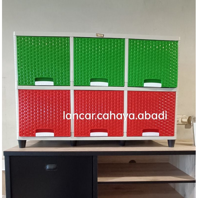 Rak Susun Plastik 3 Laci 2 Susun / lemari plastik / bufet plastik