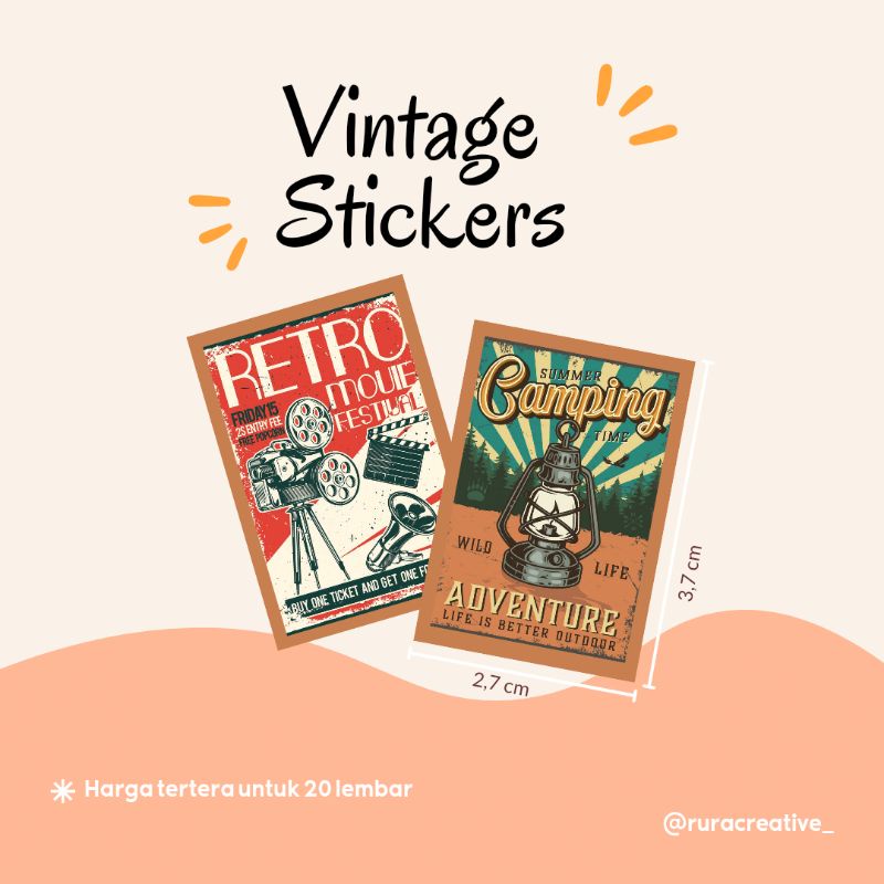 

Stiker Vintage-20 Lembar