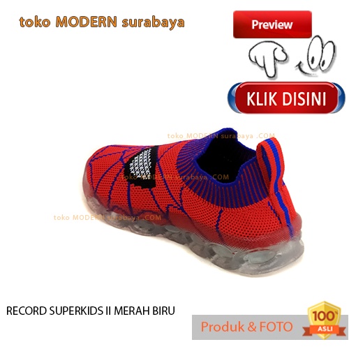 RECORD SUPERKIDS II MERAH BIRU sepatu anak sepatu casual lampu