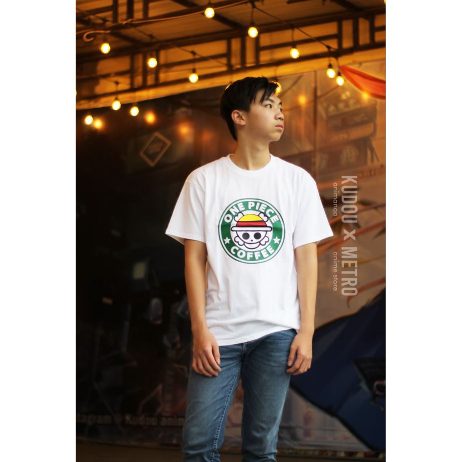 Kaos Onepiece Coffee Logo White