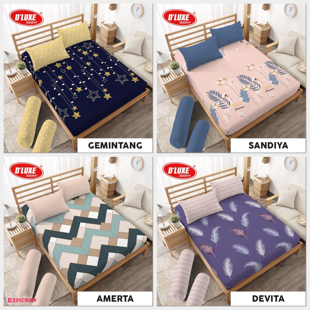 Sprei Kintakun D'luxe Uk.180 x 200 & Uk. 160 x 200 Tinggi 20 cm Sandiya, Gemintang, Amerta, Devita
