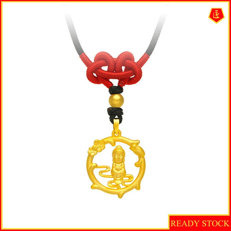 [Ready Stock]Avalokitesvara Water Lilies Pendant Red Black Rope Adjustable