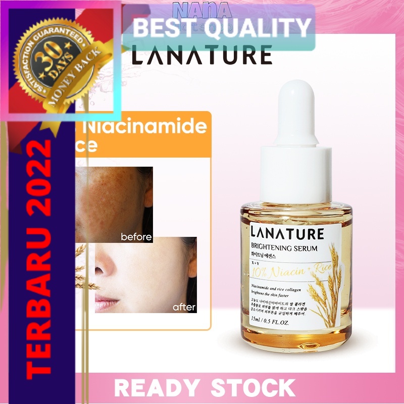 LANATURE 10% Niacinamide+Rice BRIGHTENING Serum anti plek hitam anti plek hitam 15ml Anti Acne & Pem