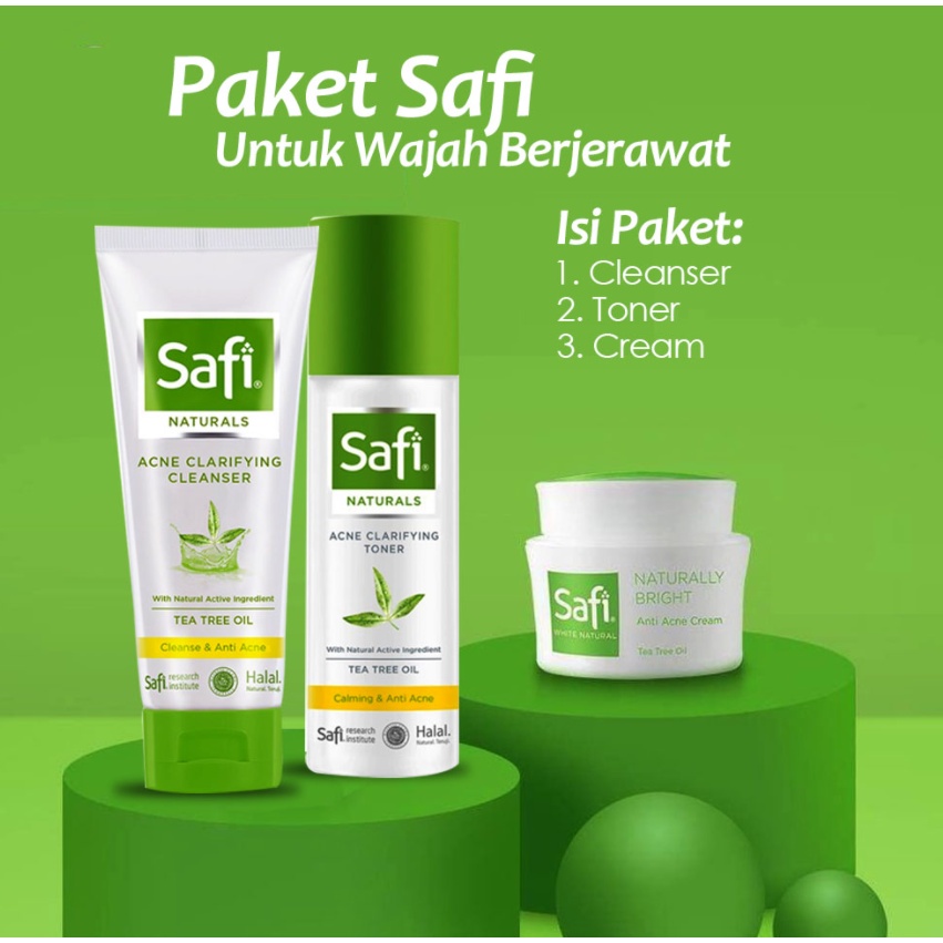 Paket Safi Naturals Complete Acne Skin Care - Paket Perawatan Kulit Berjerawat Safi