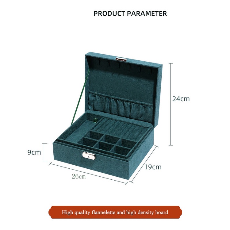 Kotak Perhiasan Kulit /Jewerly Box / Kotak Penyimpanan Perhiasan  / Cincin / Anting / Kalung/ Jewelry Box 2 Tingkat/Multifungsi Kotak Perhiasan