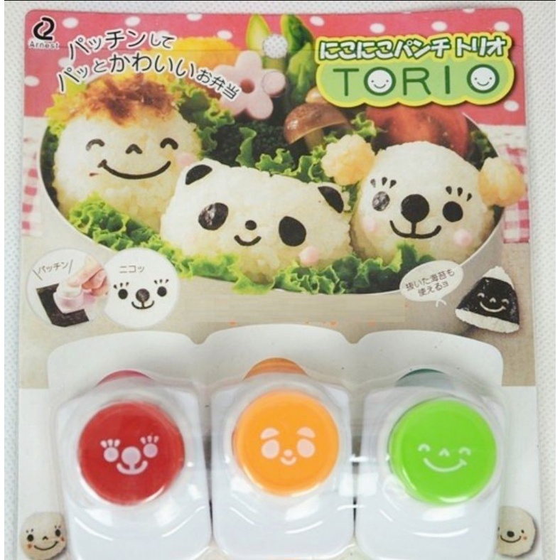 NORI PUNCHER - 3 FACE FOOD MOLD VEGETABLE CUTTER CETAKAN BENTO SAYURAN