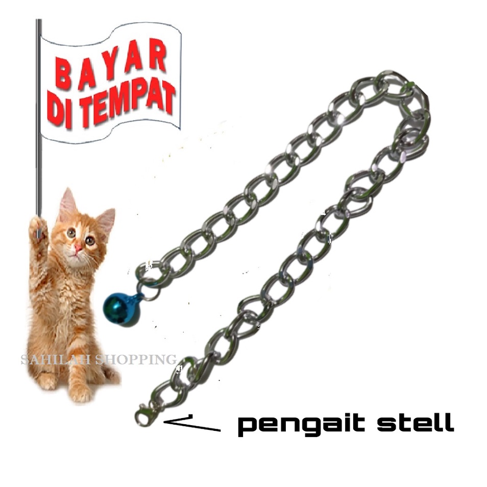 KALUNG RANTAI KUCING ANJING DENGAN LONCENG