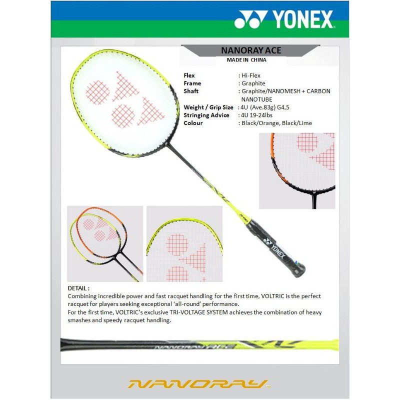 Raket Badminton Yonex Nanoray Ace Original