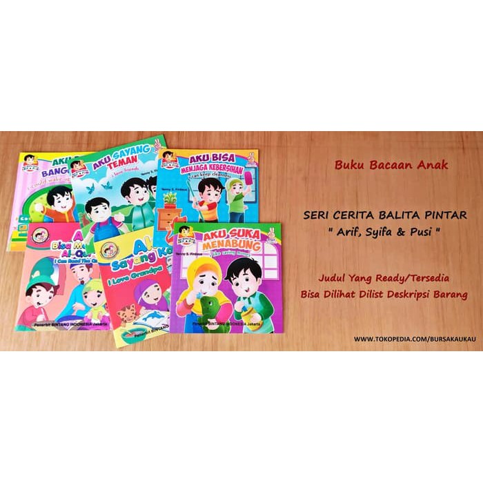 STOCK TERBARU"Buku Cerita / Dongeng Anak Bergambar Seri Balita Pintar Arif Dan Pusi"