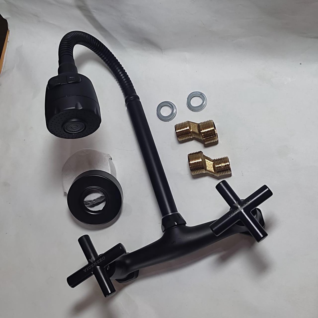 Kran Cuci Piring Kran Sink Mixer Panas Dingin Black Drad Standard 1/2 Inch