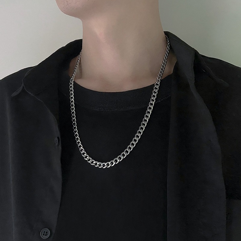 Stainless Steel Chain Necklaces for Women Men Long Hip Hop Necklace on The Neck Fashion Jewelry Accessories Friends Gifts