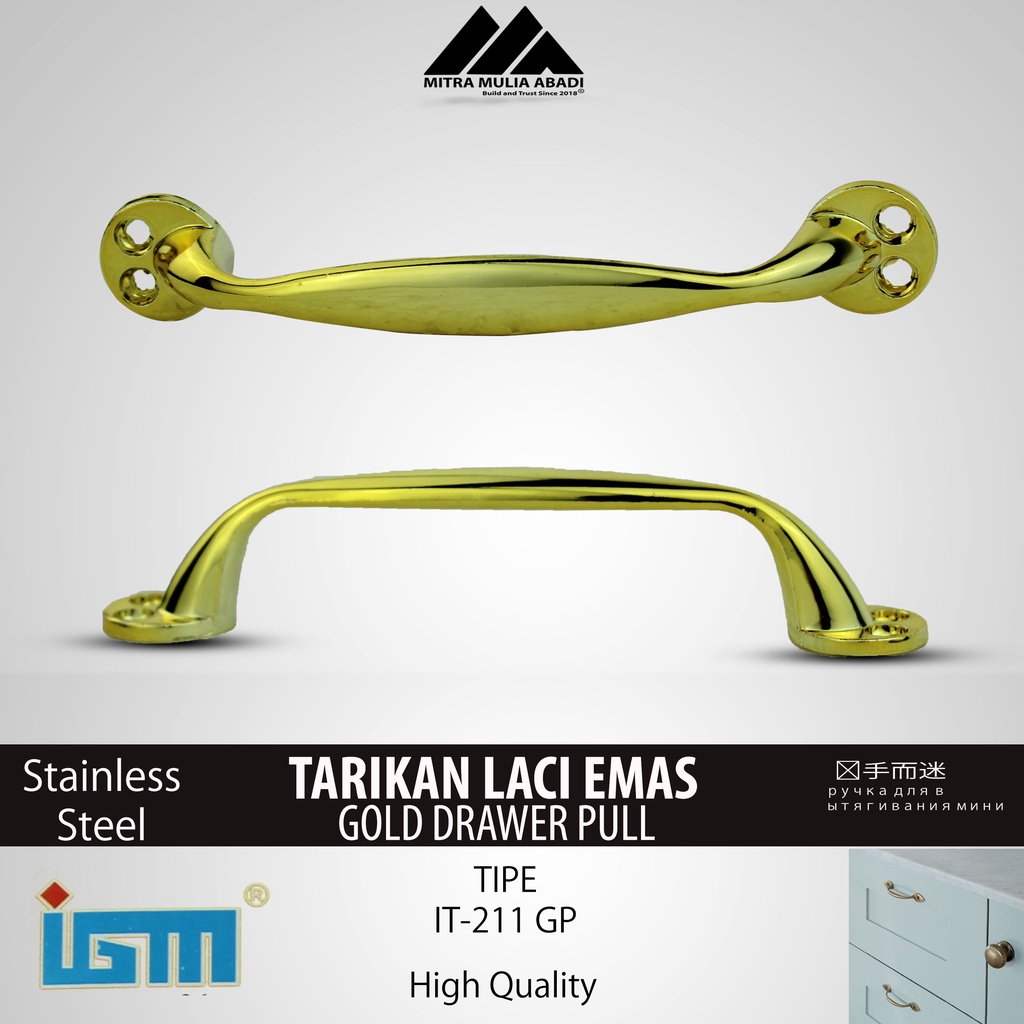 Tarikan Laci Gold 5 Inch | Drawer Pull IGM Tipe IT-211 GP