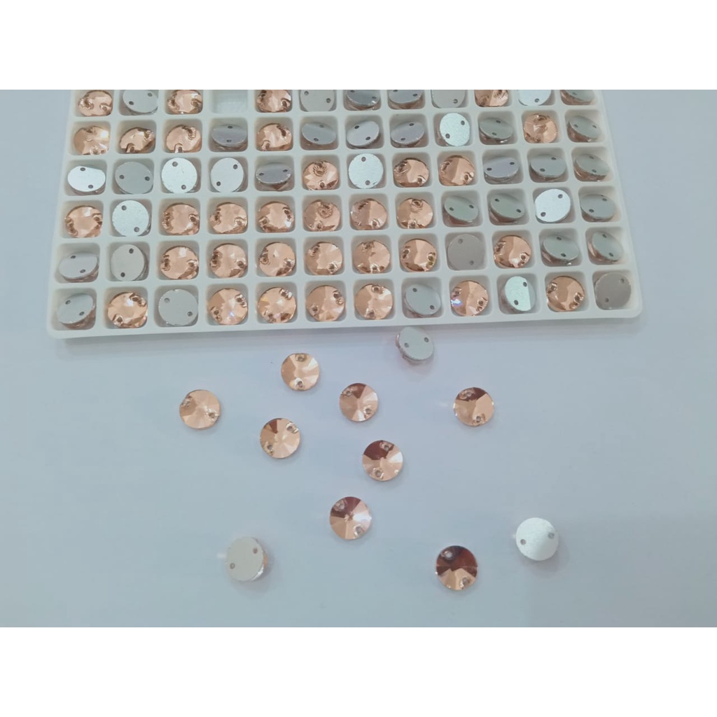 ecer payet diamond kaca jahit bulat 8mm rosegold *e15 839*