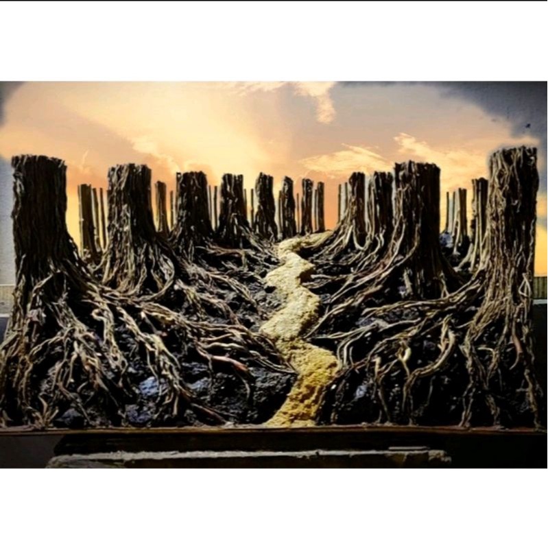 hardscape jungle untuk tank 40 cm siap pakai free planting mos bergaransi selamat sampai tujuan