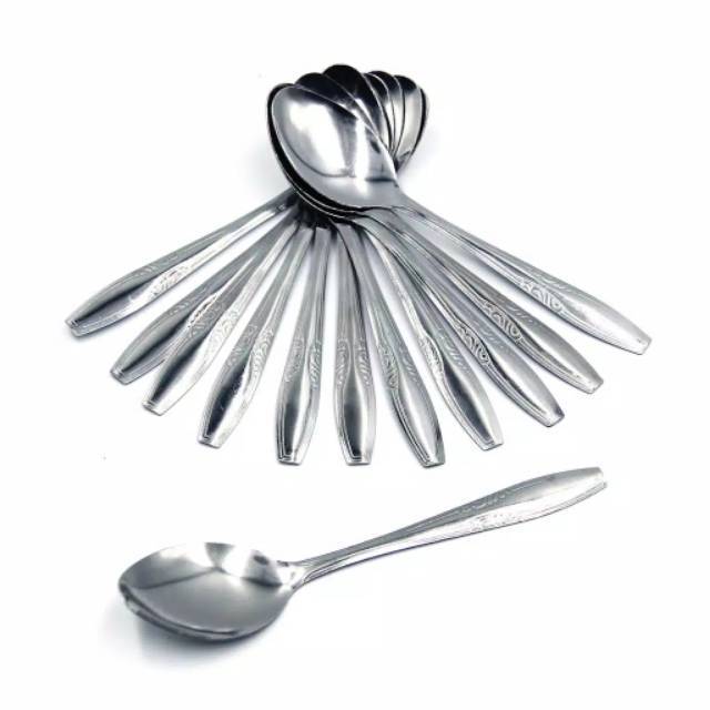 Sendok makan stainless 1 lusin 12pcs | Shopee Indonesia