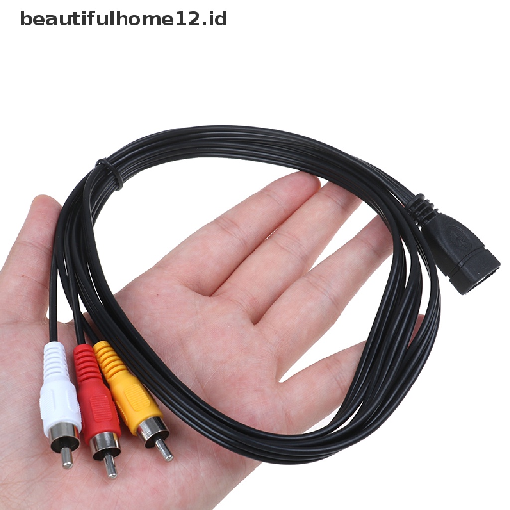 【beautifulhome12.id】 5feet/1.5m usb 2.0 female to 3 rca male video a/v camcorder adapter cable .