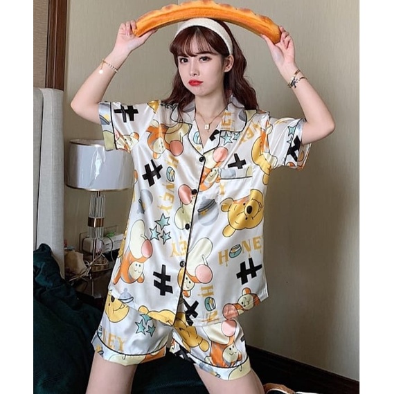 [UNI 001] SET PIYAMA KOREA PREMIUM | BAJU TIDUR WANITA | BAJU TIDUR KEMEJA WANITA