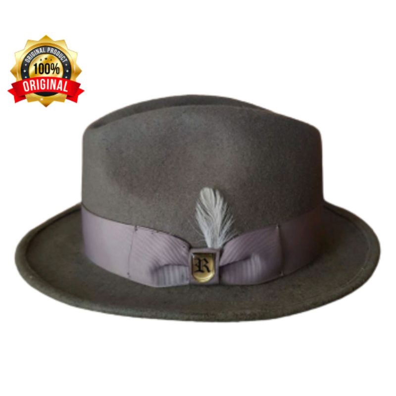Topi Laken Panama Color Brown Topi Fedora Pria Bahan Kulit Sapi Asli Topi Pria Original The Rolling 