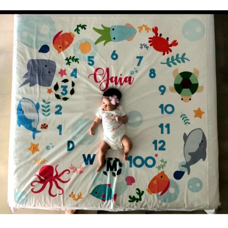 Selimut Bayi Custom Nama/Foto/Kado Newborn (1 lapis dan 2 lapis)