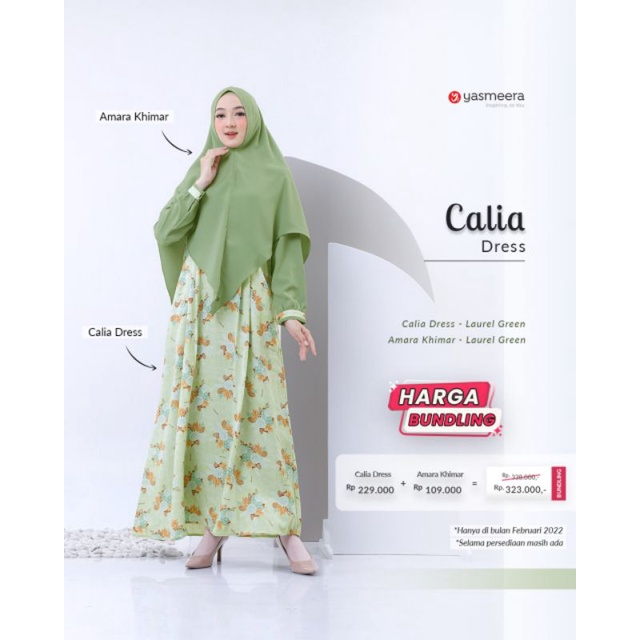 Calia Dress Set Khimar Amara by Yasmeera Best Seller