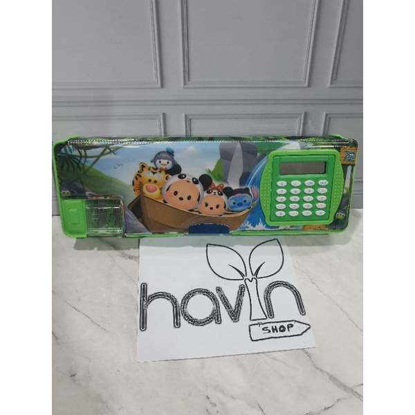 kotak pensil ada kalkulator/pencil case KALKULATOR/TEMPAT PENSIL MAGNET KALKULATOR-TSUM TSUM