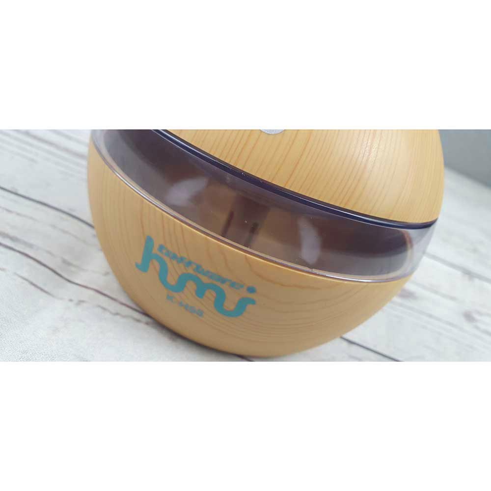 Air Humidifier Ultrasonic Aromatherapy Oil Diffuser Wood Grain 300ml - Yellow