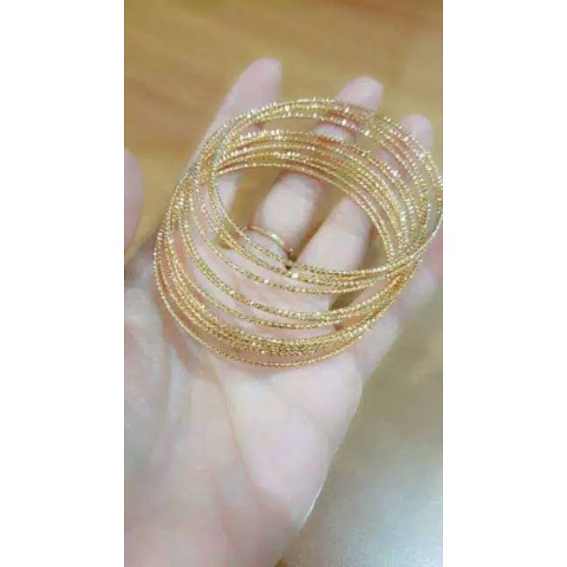 GELANG KERONCONG TITANIUM ISI 6PCS (LAPIS EMAS 24K)