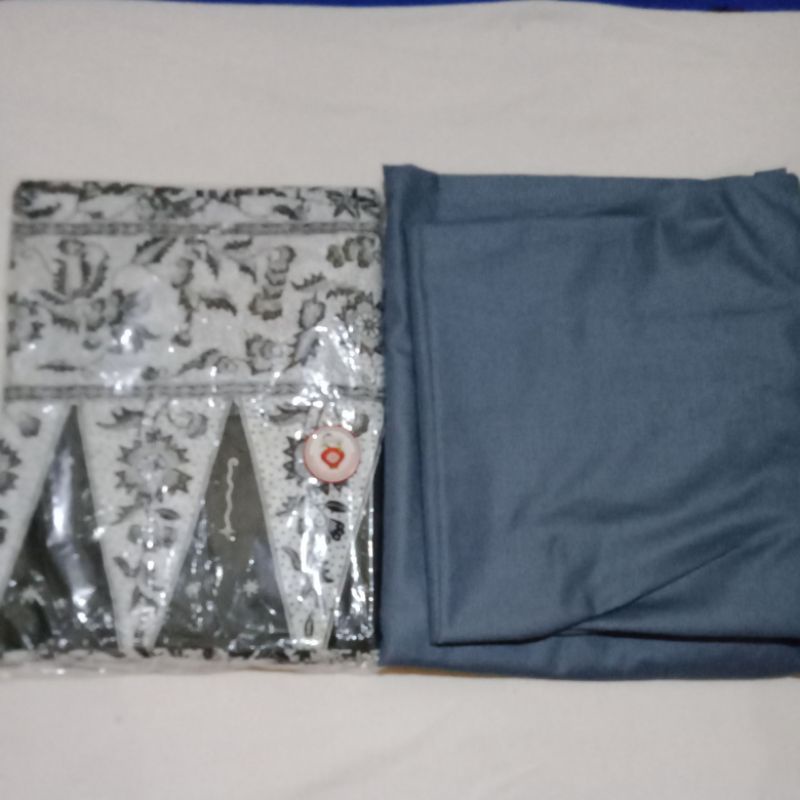 bahan kebaya ibi abu muda  + pin