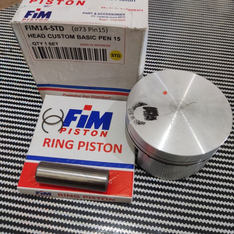 PISTON KIT / SEKER  SET  HEAD CUSTOM   FIM90 PIN 15  DIAMETER 70 / 71 / 72 / 73 / 74 / 75