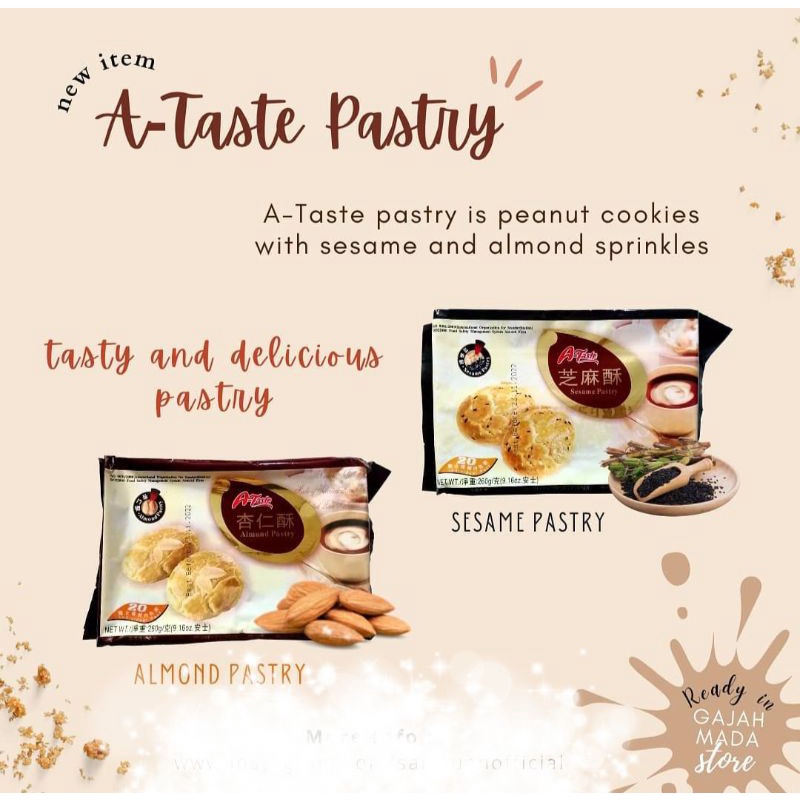 

A taste almond pastry 260gr/Kue almond/A taste sesame pastry