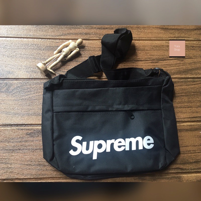 Tas Selempang Pria Supreme | Tas Cowok Polos Motif Supreme