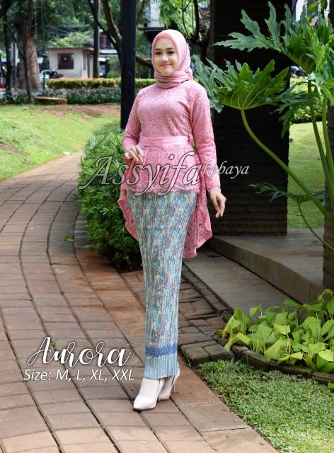 Kiranaol- Stelan kebaya brukat aurora/kebaya brukat pinguin/set kebaya brukat mix plisket panjang / Kebaya Wisuda / Kebaya Brukat Pesta / Kebaya Lamaran / Set Kebaya By Kiranaol-4