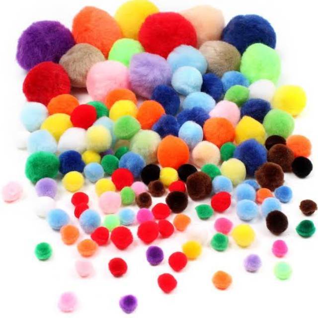 POM POM BOLA / POM POM BULU / POM POM WARNA WARNI / POM POM AKSESORIS / POM-POM POLOS CPR (8MM, 10MM, 12MM)