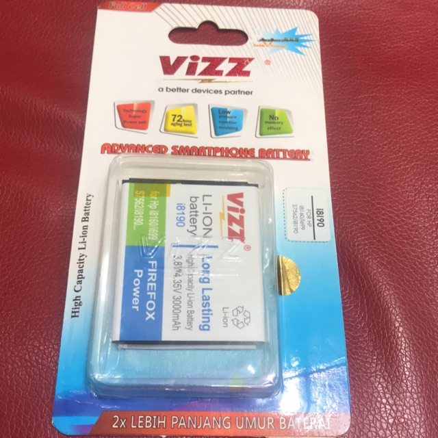 Baterai / batre VIZZ double power samsung galaxy for hp : i8190/i8160/i699/s7562/