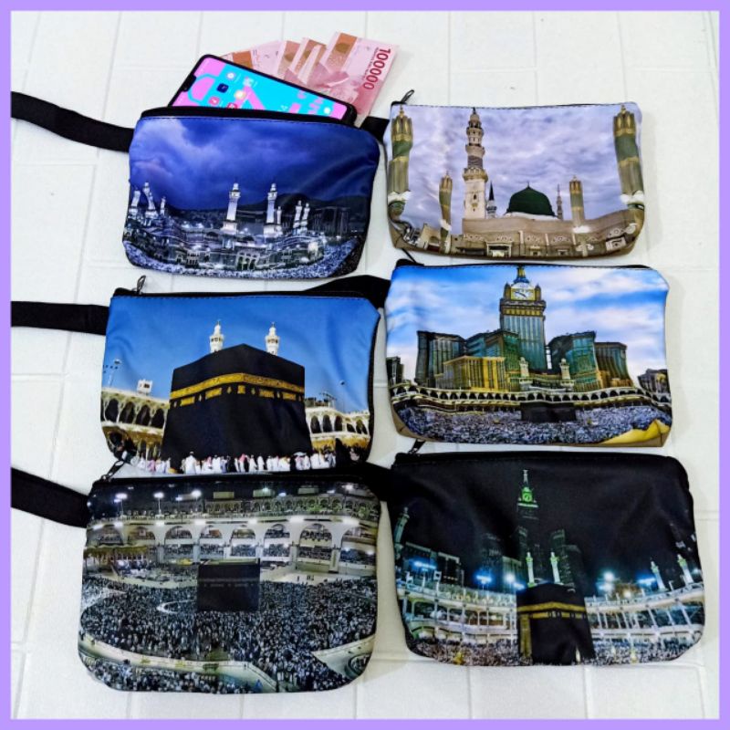 Pouch Printing Ka'bah Madinah / Dompet Wanita  by Zellshop