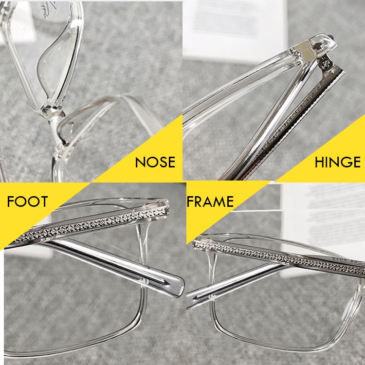 Eeyeglasses Anti Raidiation TR90 Rectangle Color Frame Eyeware Replace Lens For Women Men