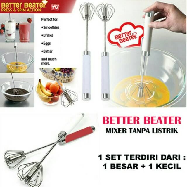 Better Beater (isi 2pcs) / Hand Mixer Murah tanpa Listrik / Pengocok Telur Murah