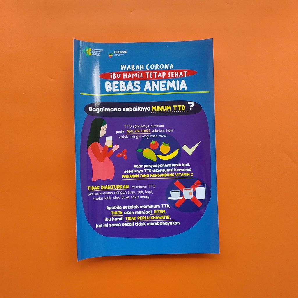 Jual Poster Anemia Ibu Hamil bagaimana cara minum TTD, poster