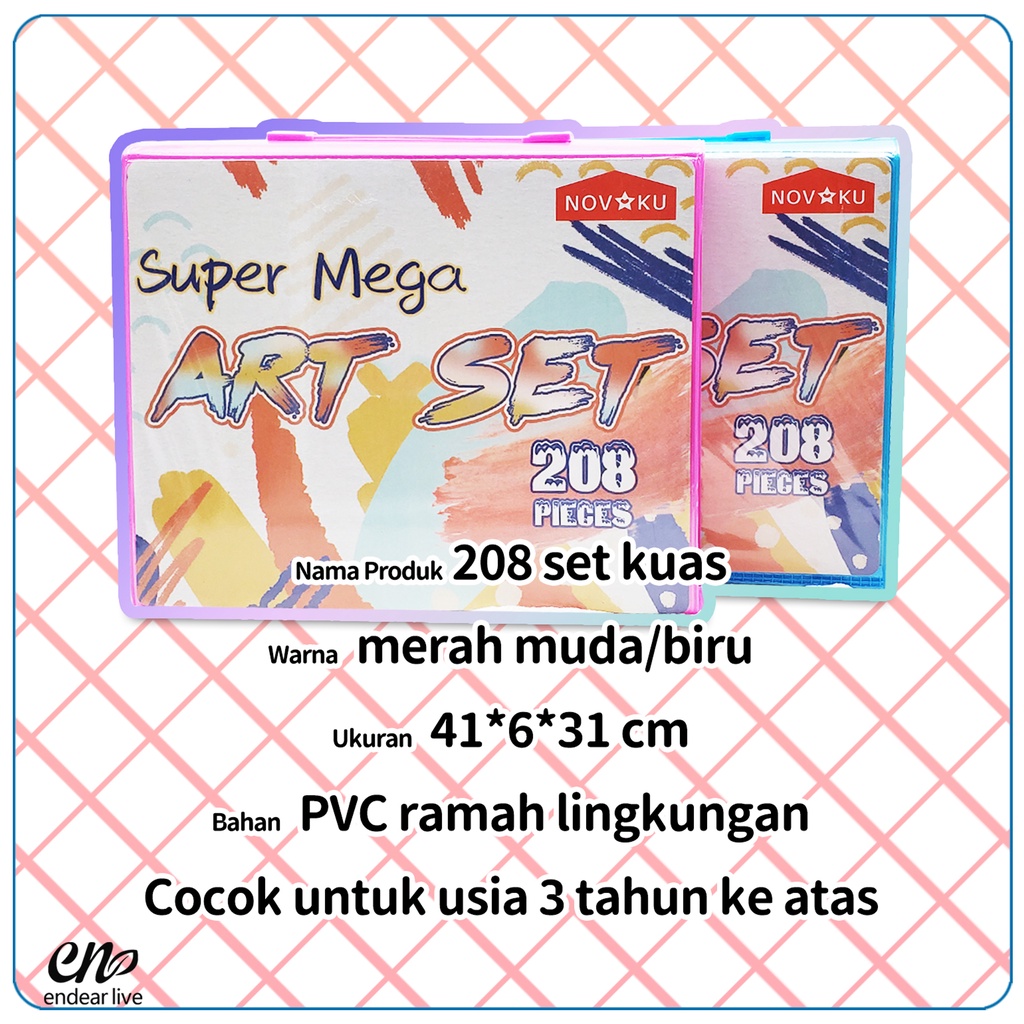 [endear] Crayon Anak Set Isi 208 Pcs Pensil Warna Alat Lukis Set Crayon Set-3