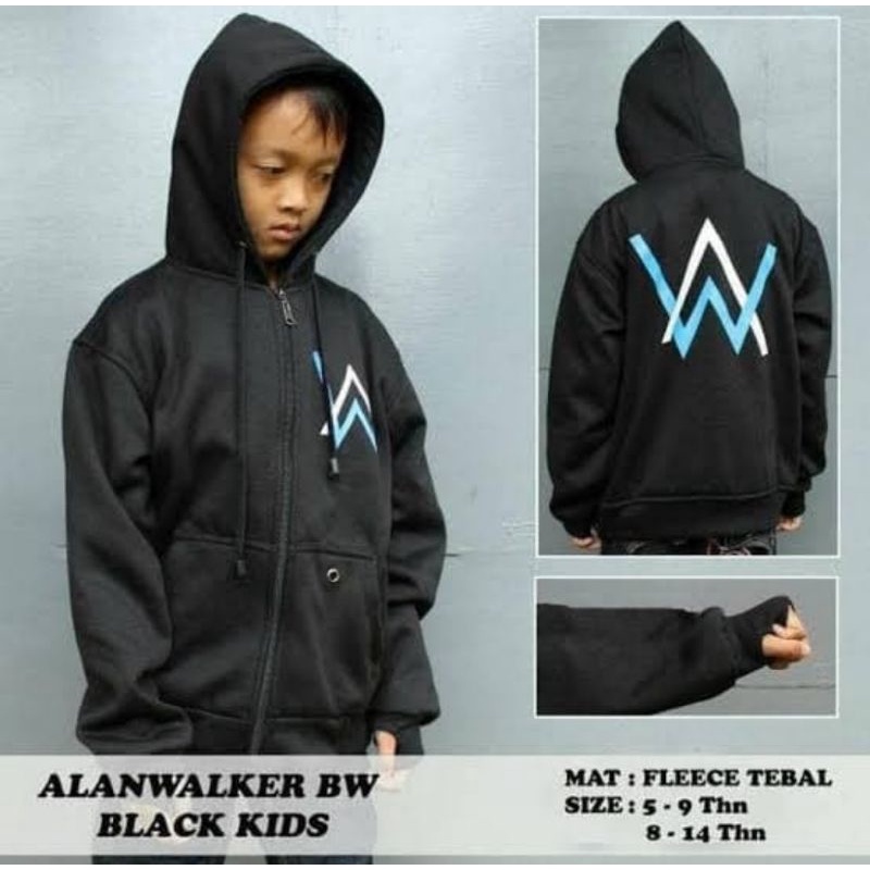 jaket anak alan walker ninja logo warna finger