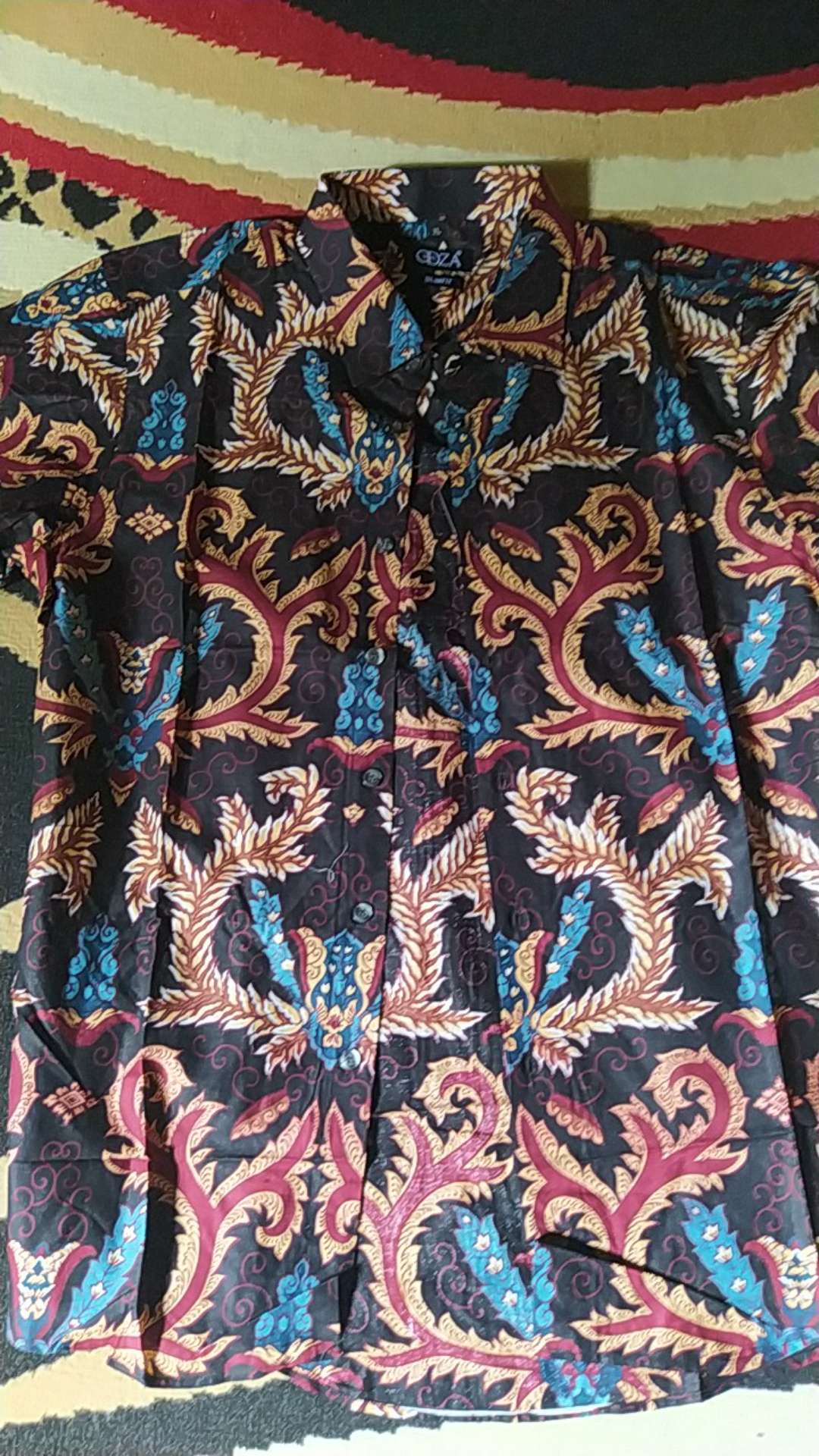 Odza Baju Batik Solo Pria Lengan Pendek Modern / Kemeja Batik Muslim / Kemeja Distro