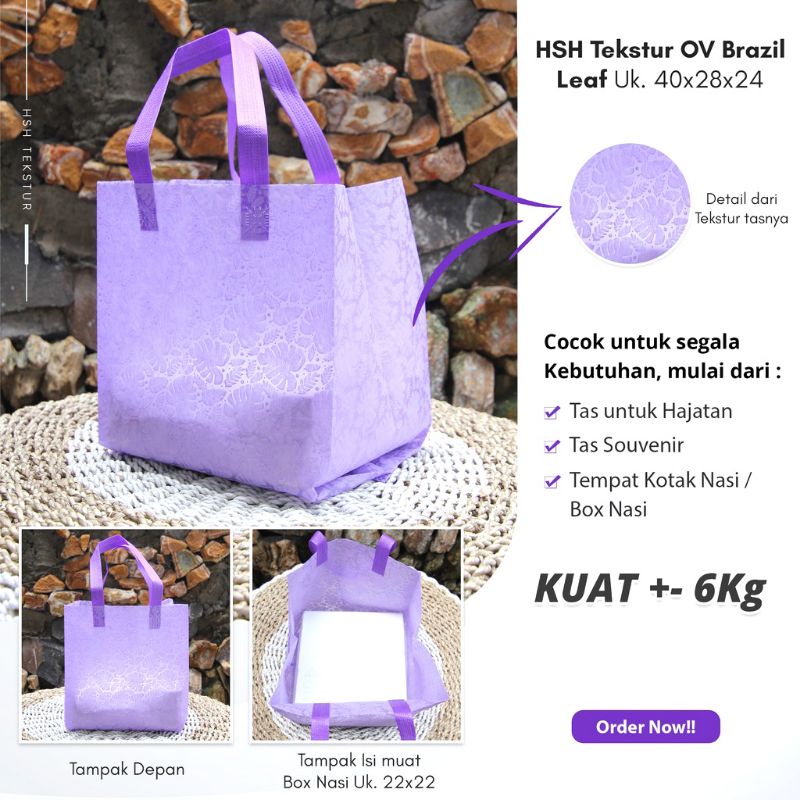 

Tas Kotak Nasi Emboss Motif bisa untuk kotak 22x22 cm