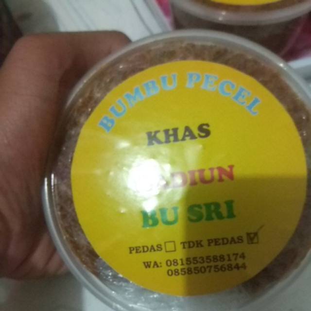 

Bumbu pecel khas Madiun Bu sri,