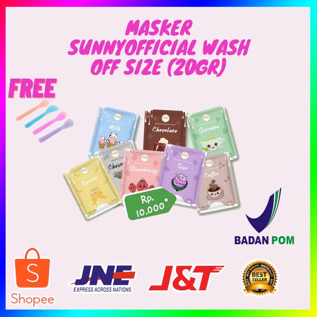 BPOM MASKER SUNNY OFFICIAL WASH OFF MASK MASKER ORGANIK ...